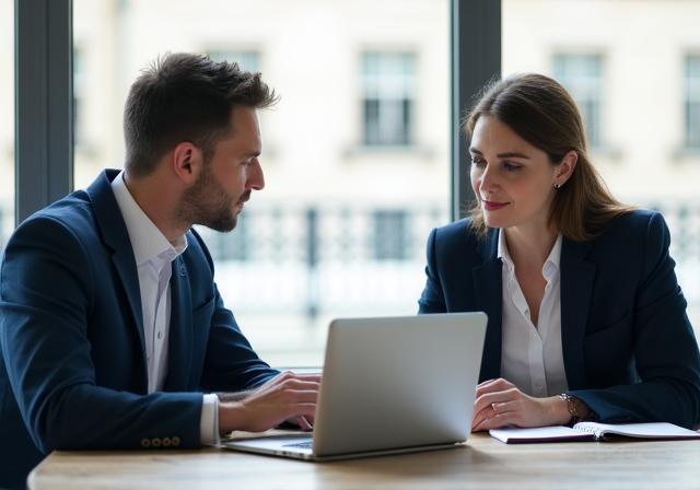 Professional career coaching session in a London office